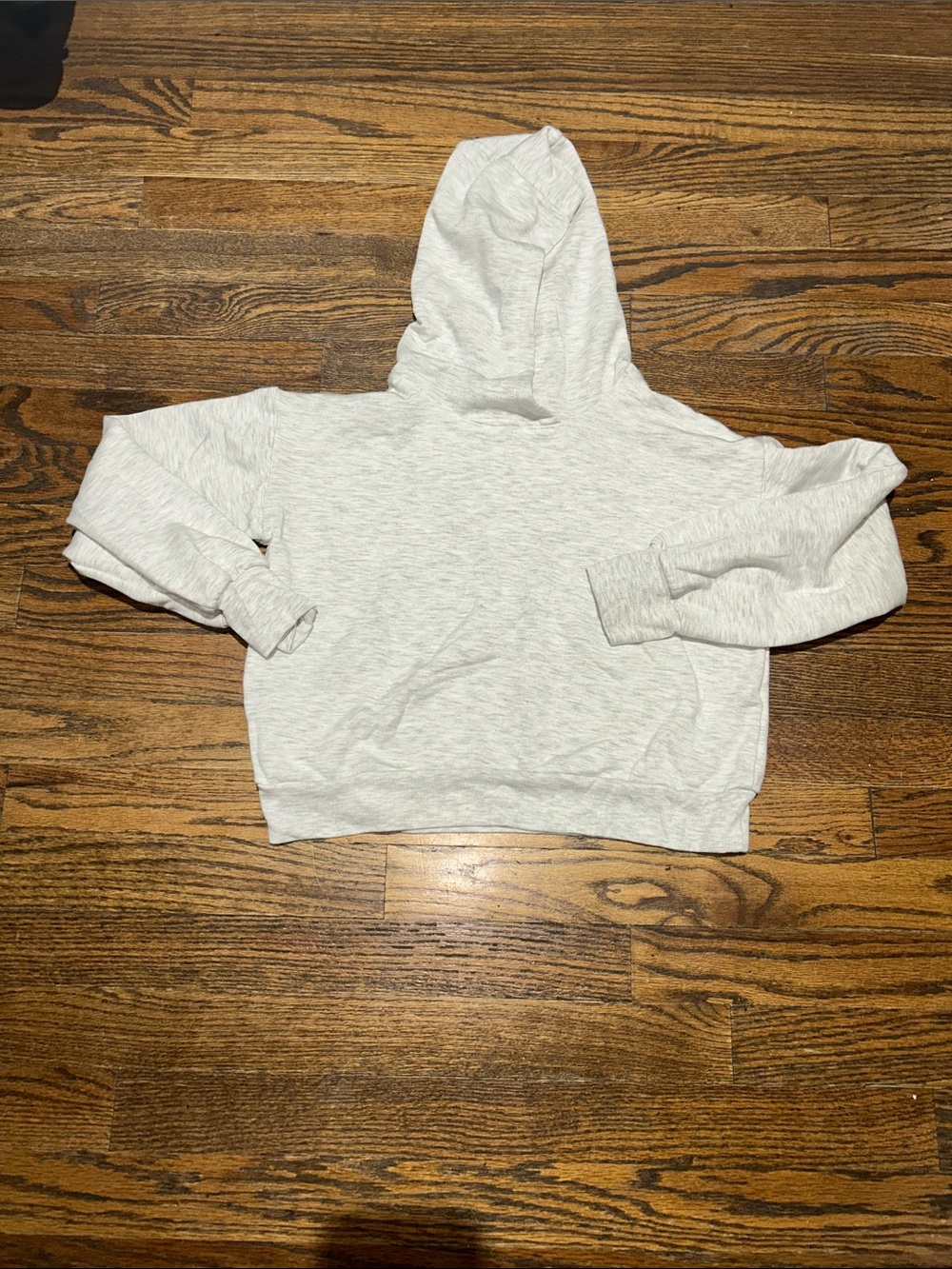 Super Soft Oversized Gris 10 Light Heather Gray Cropped Hoodie